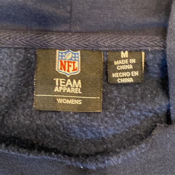 SEAHAWKS Navy Blue White Kangaroo Pockets Hooded Sweatshirt Medium - Picture 4 of 6